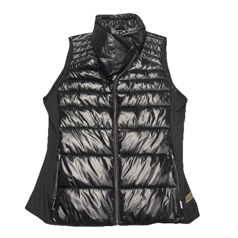 Calvin Klein Performance Vest Womens XL Black Quilted Puffer Full Zip Mock Neck